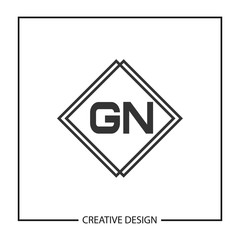 Initial Letter GN Logo Template Design