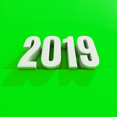 New Year Red 2019 Creative Design Concept 3D Rendered Image