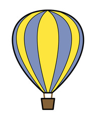 Obraz premium 気球模様ロープ(青黄)