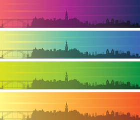 Porto Multiple Color Gradient Skyline Banner