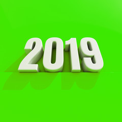New Year Red 2019 Creative Design Concept 3D Rendered Image
