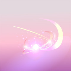 Magic pearl with lights and abstract blurred background cute realistic magic pearl