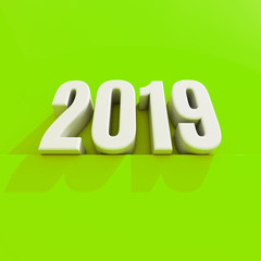 New Year Red 2019 Creative Design Concept 3D Rendered Image