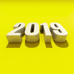 New Year Red 2019 Creative Design Concept 3D Rendered Image