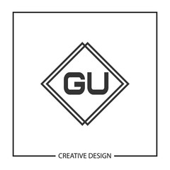 Initial Letter GU Logo Template Design