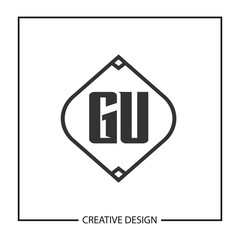 Initial Letter GU Logo Template Design