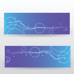 Violet blue abstract banners, polygonal lines and shapes, geometric background for print and web vector illustration.