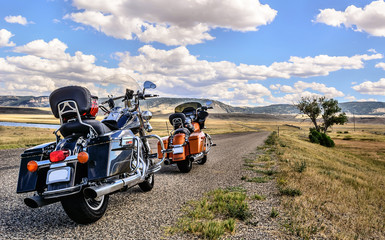 Motorcycles by the road