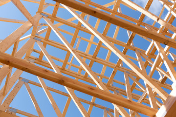 Building frame at a new building site