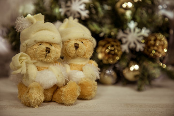 White Christmas teddy bear