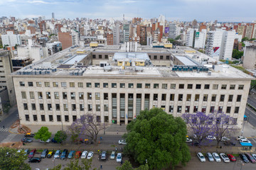 Fototapeta na wymiar Aerial shot over the provincial courts the city of Rosario