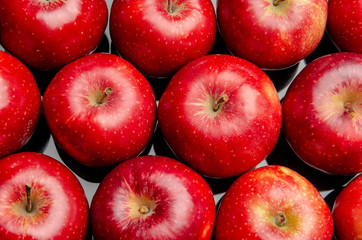 red apples on a black acrylic mirror