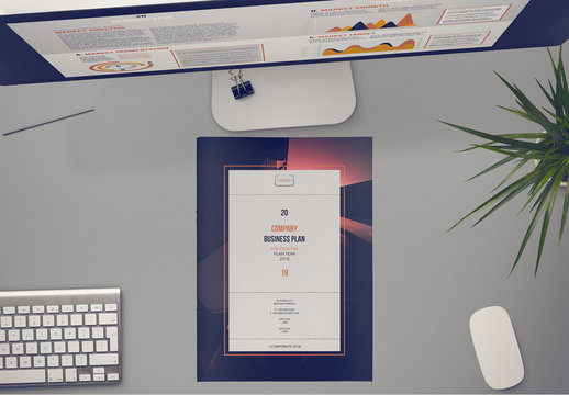 Business Plan Layout With Orange Headers