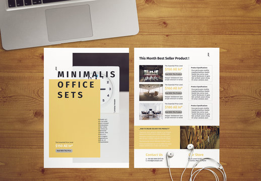 Flyer Layout With Pale Yellow Accents
