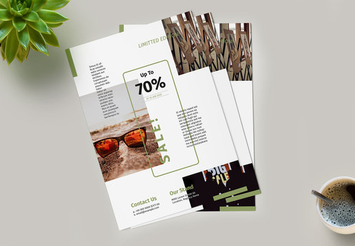 Flyer Layout With Green Accent 