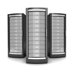 network workstation servers 3d illustration