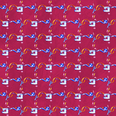 Seamless watercolor pattern of various sewing tools. Sewing kit, accessories and equipment for sewing. Scissors, buttons, bobbins with thread and needles