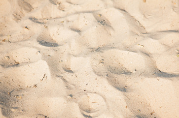 Closeup of sand pattern of a beach in the summer. Background.concept for summer season