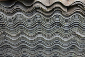 Gray background of old roof cover on private house