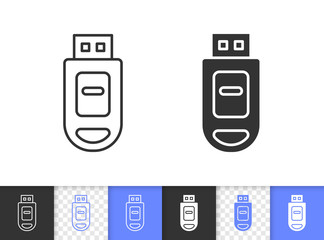 Usb Flash simple black line vector icon