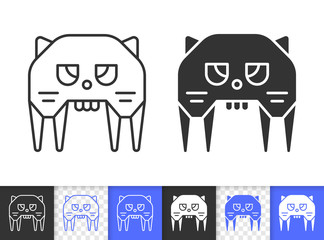 Robot Cat simple black line vector icon