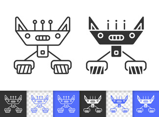 Robot  simple black line vector icon