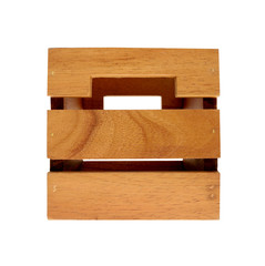 wood Chair without backrest isolated on white background