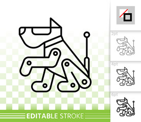 Robot Dog simple black line vector icon