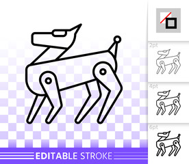 Robot Dog simple black line vector icon