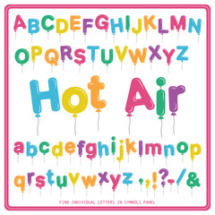 Hot Air Balloon Font - find individual letters in symbols panel