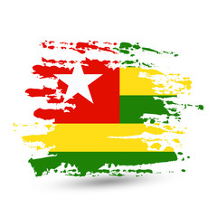 Grunge brush stroke with Togo national flag