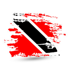 Grunge brush stroke with Trinidad and Tobago national flag