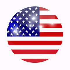 Fototapeta premium Banner with flag of America.