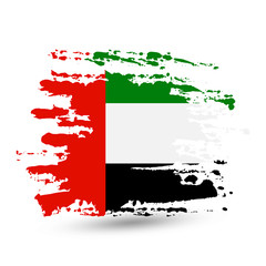 Grunge brush stroke with United Arab Emirates national flag