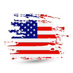Grunge brush stroke with USA national flag