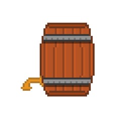 Barrel pixel art icon