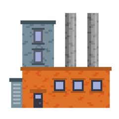 Fabric pixel art building