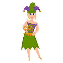 Girl with a mardi gras costume. Vector illustration design