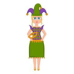 Girl with a mardi gras costume. Vector illustration design