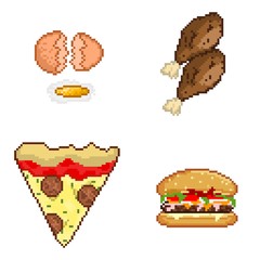 icons fast food pixel art