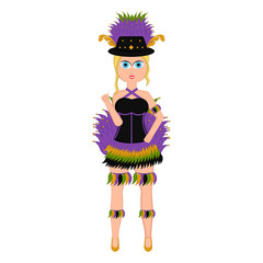 Girl with a mardi gras costume. Vector illustration design