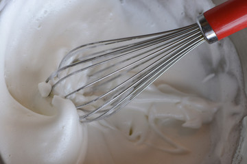 Whisking egg whites