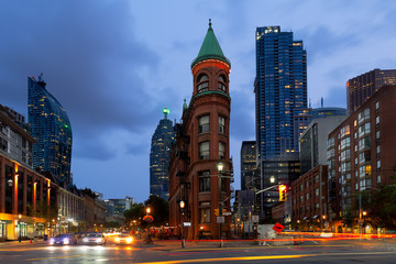 Fototapeta na wymiar Flatiron Building in downtown Toronto - Toronto, Ontario, Canada