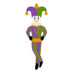 Isolated man with mardi gras clothes. Vector illustration design