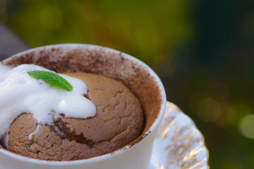 Chocolate dessert on a nice plate