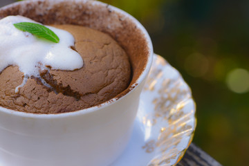 Chocolate dessert on a elegant plate