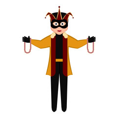 Obraz premium Isolated man with mardi gras clothes. Vector illustration design