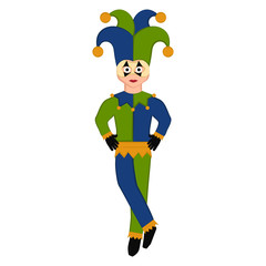 Isolated man with mardi gras clothes. Vector illustration design