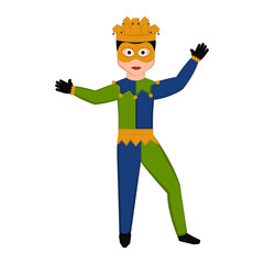 Isolated man with mardi gras clothes. Vector illustration design