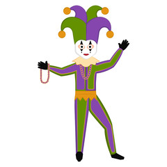 Isolated man with mardi gras clothes. Vector illustration design
